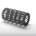 3D Printed Geometric Cylinder Shape Black